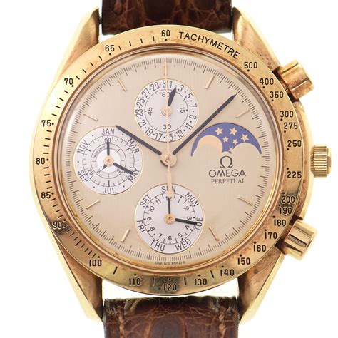 omega speedmaster perpetual calendar gold|omega chronograph.